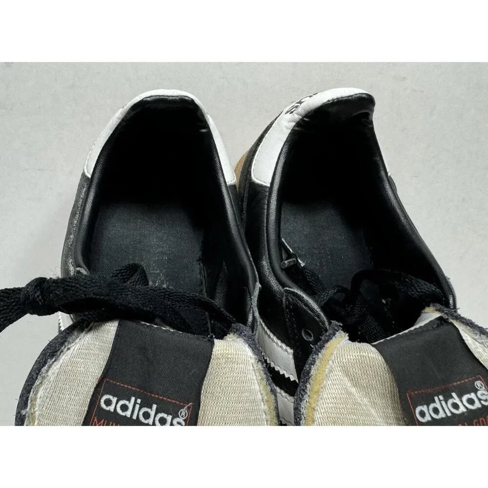 Adidas Mundial Goal Black Leather Indoor Soccer Shoes Lace Up Men’s Size 9_11